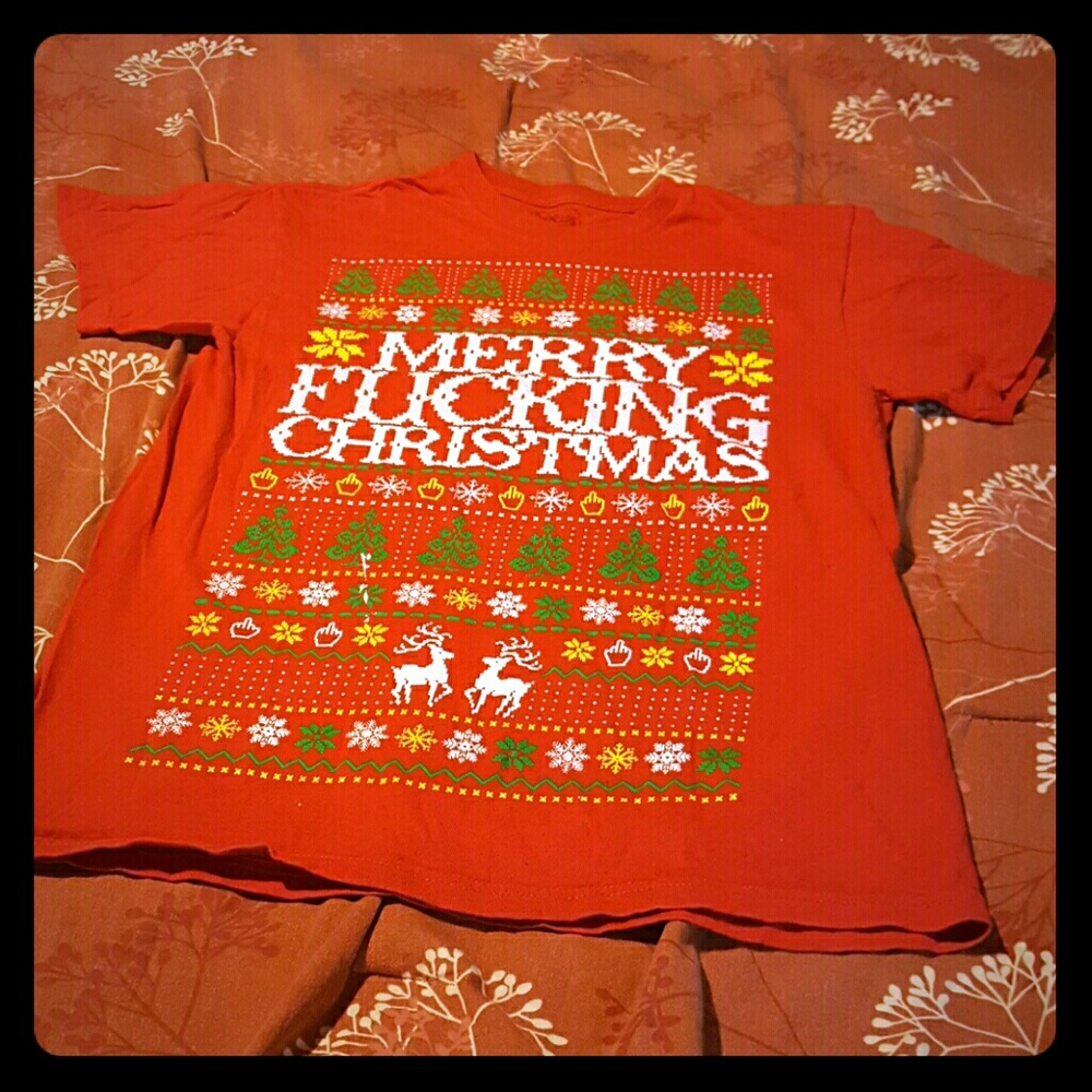 Mens merry fucking christmas shirt